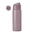 FreeSip 32oz in Spring Revival, dusty mauve-purple insulated bottle with matching flip cap and carry loop, gold Owala logo